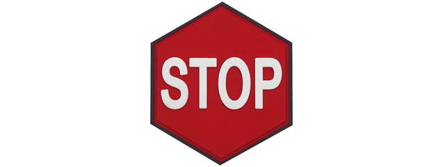 Hexagon PVC Patch "Stop"