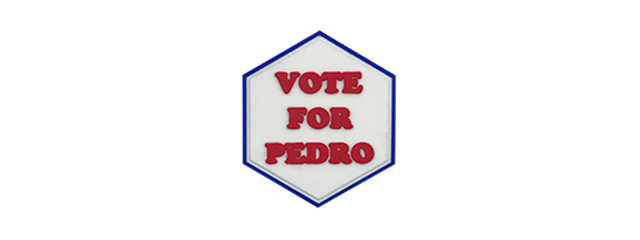 Hexagon PVC Patch Napoleon Dynamite "Vote For Pedro"