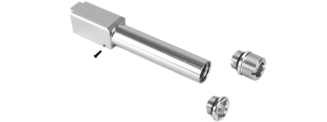 Laylax 2 Way Fixed Non-Recoiling Outer Barrel for Umarex Glock 19X Gen 5 (Color: Silver)