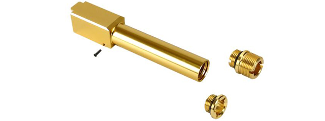 Laylax 2 Way Fixed Non-Recoiling Outer Barrel for Umarex Glock 19X Gen 5 (Color: Gold)