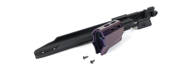 Laylax Zanshin Custom Lower "Edge" Frame & Compensator Set for Hi-Capa 5.1 GBB Airsoft Pistols (Color: Murasaki Purple)