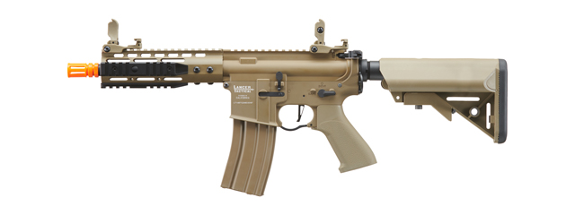 Lancer Tactical Proline 7" KeyMod Railed Airsoft AEG Rifle with Picatinny Rail Segments (Color: Tan)