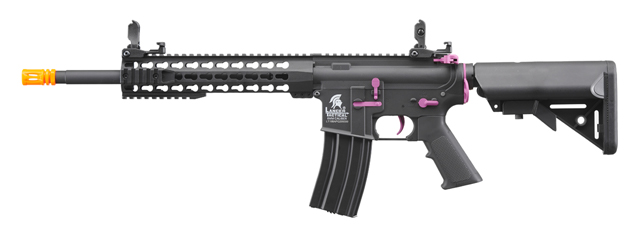 Lancer Tactical Gen 2 10" Keymod M4 Carbine Airsoft AEG Rifle (Color: Black / Purple)