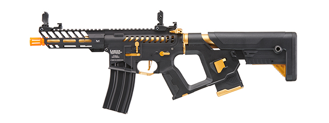 Lancer Tactical Low FPS Enforcer Needletail Skeleton AEG with Alpha Stock (Color: Black & Gold)