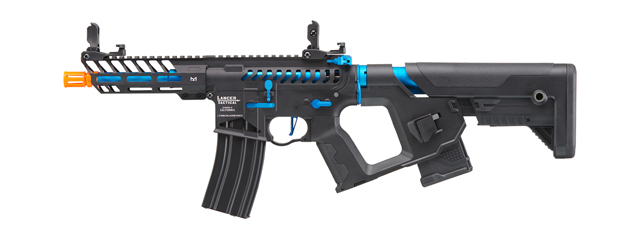 Lancer Tactical Low FPS Enforcer Needletail Skeleton M4 Airsoft Rifle (Color: Black & Navy Blue)