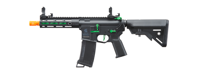 Lancer Tactical Gen 3 Hellion 7" M-LOK Airsoft AEG Rifle w/ Crane Stock (Color: Black & Green)