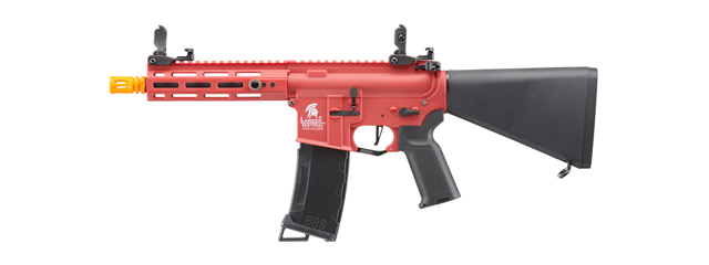 Lancer Tactical Gen 3 Hellion 7" M-LOK Airsoft AEG Rifle w/ Stubby Stock - (Red)