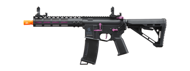 Lancer Tactical Gen 3 Archon 9" M-LOK M4 Airsoft Rifle w/ Delta Stock (Color: Black & Purple)