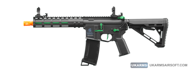 Lancer Tactical Gen 3 Archon 9" M-LOK M4 Airsoft Rifle w/ Delta Stock (Color: Black & Green)