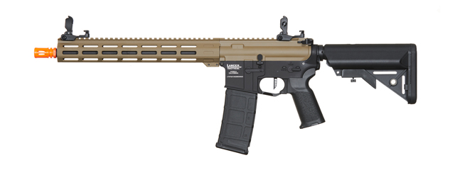 Lancer Tactical Viking 13" M-LOK Proline Series M4 Airsoft Rifle w/ Crane Stock (Color: FDE Upper Receiver & Black Lower)