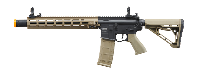 Lancer Tactical Blazer 13" M-LOK Proline Series M4 Airsoft Rifle with Delta Stock & Mock Suppressor (Color: Two-Tone)