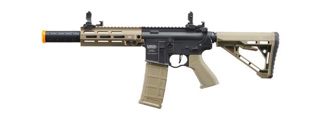 Lancer Tactical Blazer 7" M-LOK Proline Series M4 Airsoft Rifle with Delta Stock & Mock Suppressor (Color: Two-Tone)