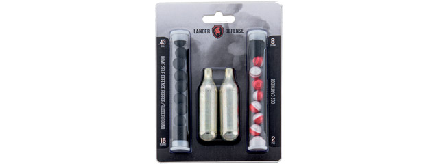 Lancer Defense .43 Cal Pepper Ball and Rubber Ball Pack (8 Rounds of Each)