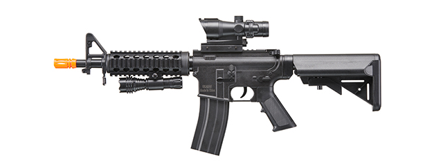 UK Arms Heavy Version M4 Airsoft Spring Rifle w/ Flashlight and Red Dot Sight (Color: Black)