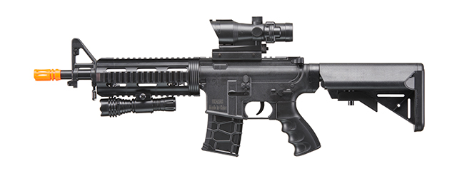 UK Arms Heavy Version Short Barreled M4 Airsoft Spring Rifle w/ Flashlight and Red Dot Sight (Color: Black)