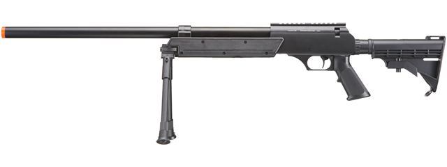 Well Fire Airsoft SR2 Bolt Action Rifle w/ Bipod (Color: Black)