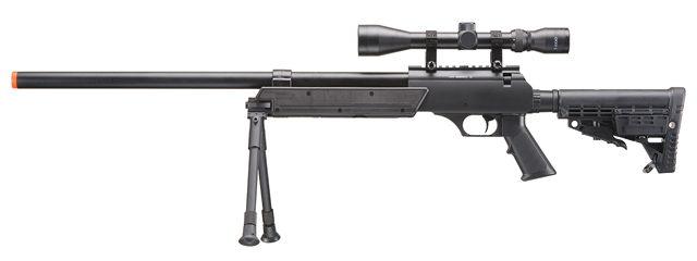 WELL SPEC-OPS MB13A APS SR-2 BOLT ACTION SNIPER RIFLE W/ SCOPE AND BIPOD (BK)