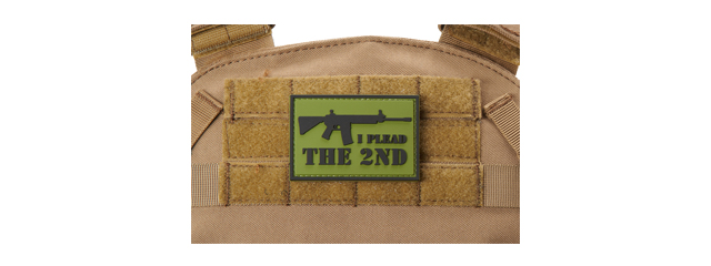 "I Plead the 2nd" PVC Morale Patch (Color: Black & OD Green)