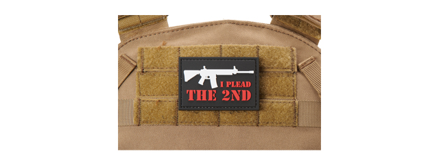 "I Plead the 2nd" PVC Morale Patch (Color: Black & Red)