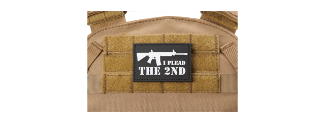 "I Plead the 2nd" PVC Morale Patch (Color: Black & White)