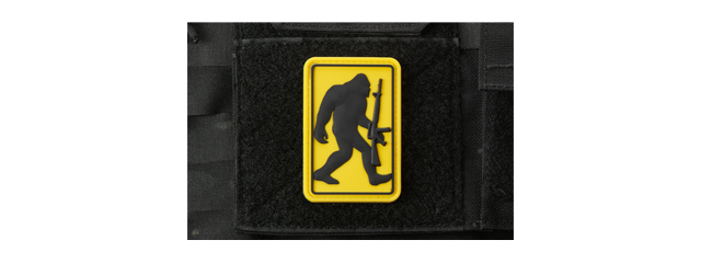 Tactical Bigfoot with Rifle PVC Morale Patch (Color: Yellow)