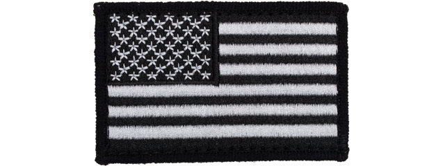 Embroidered Forward US Flag Patch (Color: White)