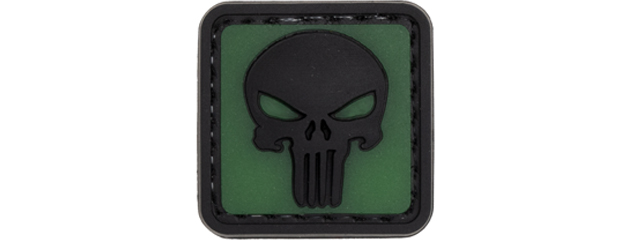 Glow in the Dark Small Punisher PVC Patch (Background Glow)