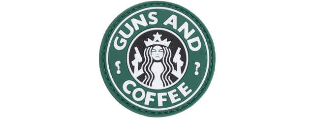 Guns and Coffee PVC Patch (Color: OD Green)