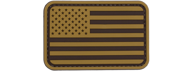 US Flag PVC Forward Patch (Color: Coyote Tan)