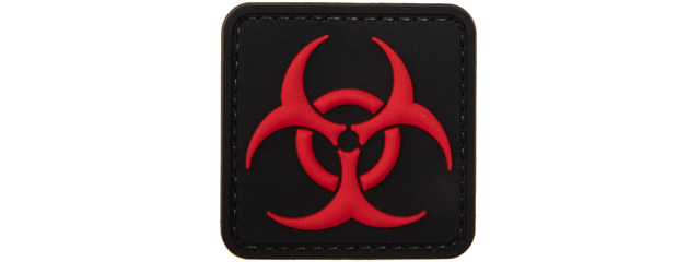 Biohazard Square PVC Patch (Color: Black and Red)