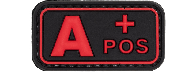 A-Positive Blood Type PVC Patch (Color: Black and Red)