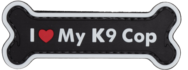 "I Love My K9 Cop" PVC Patch (Color: Black)