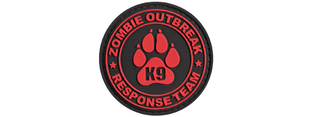 Zombie Outbreak Response Team PVC Patch w/ K9 Paw (All Red Version)