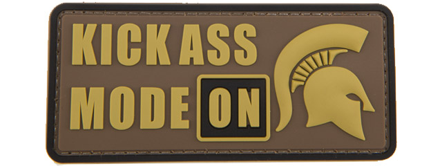 "Kick Ass Mode On" PVC Patch (Color: Tan)