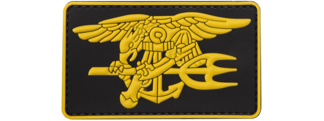 US Navy Seal PVC Patch (Color: Black and Yellow)