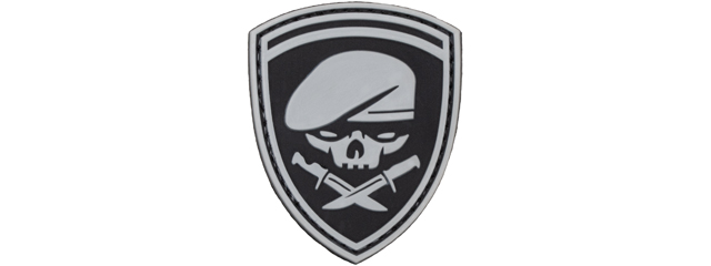 Skull Knife PVC Patch (Color: Black and Gray)