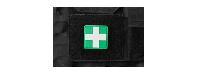 Cross Medic PVC Morale Patch (Color: Green & White)