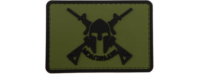 Molon Labe Spartan with Two Rifles PVC Patch (Color: OD Green)