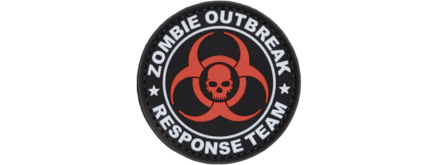 Zombie Outbreak Response Team PVC Patch w/ Biohazard Skull (Red Version)