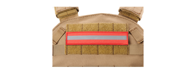 Red Background Long Reflective Morale Patch