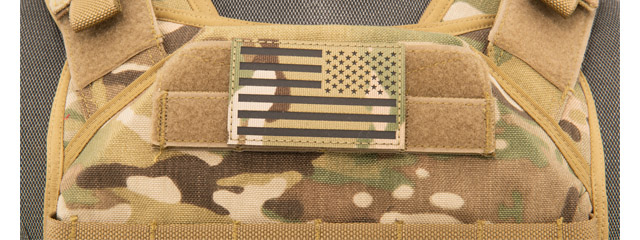 Reflective Fabric Reverse US Flag (Color: Multi-Camo)