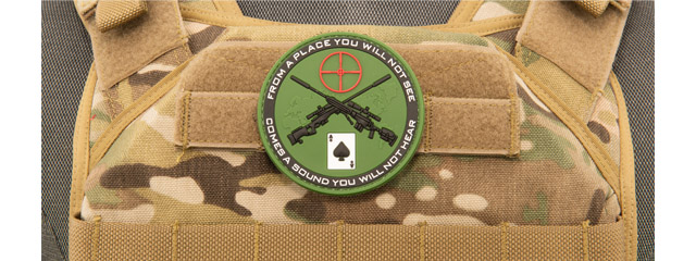 Sniper Poker PVC Patch (Color: Forest Green)