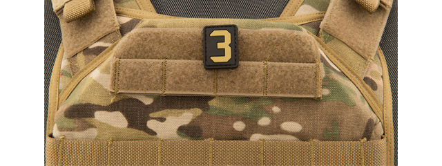 Number 3 PVC Patch (Color: Tan)