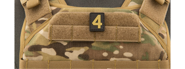 Number 4 PVC Patch (Color: Tan)