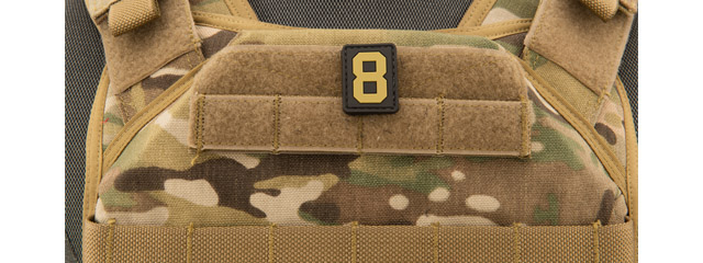 Number 8 PVC Patch (Color: Tan)