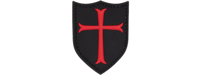 Knights Templar Crusaders Cross PVC Patch (Color: Black and Red)