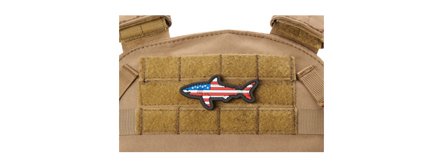 Shark with US Flag PVC Morale Patch