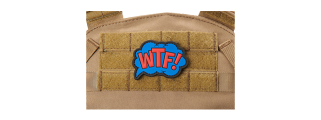 "WTF What The Fuck" PVC Patch (Color: Red & Blue)