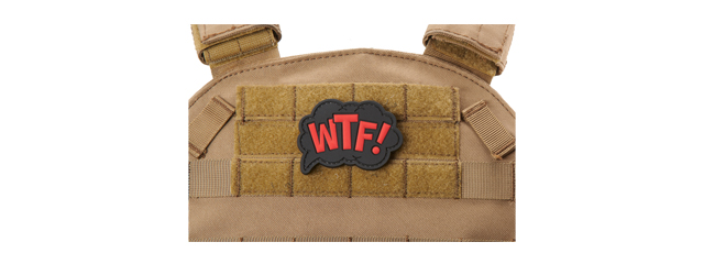 "WTF What The Fuck" PVC Patch (Color: Red & Black)