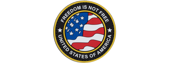 Round US Flag w/ "Freedom is Not Free" (Gold Version)